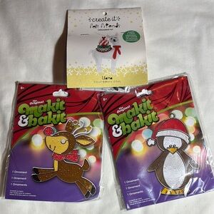 Christmas Holiday Craft Ornament Kits Bundle Reindeer, Penguin and Llama